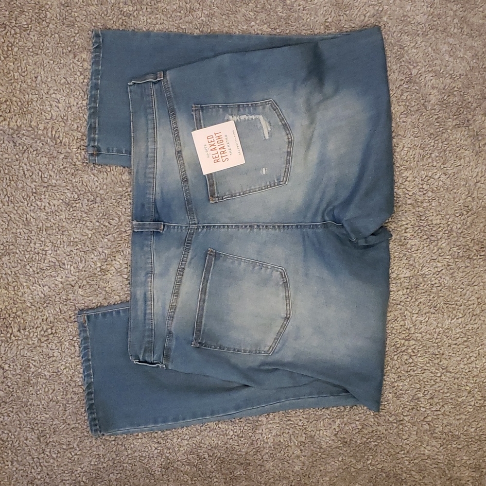 Hi-Rise Relaxed Straight Leg Jeans Denim - Picture 3 of 4
